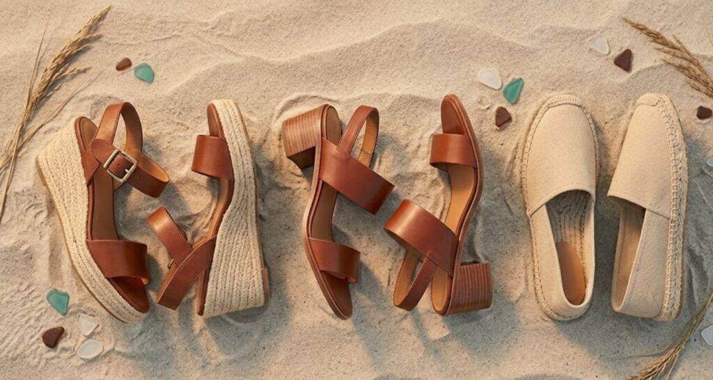 best shoes for beach wedding guest – wedge sandals block heels