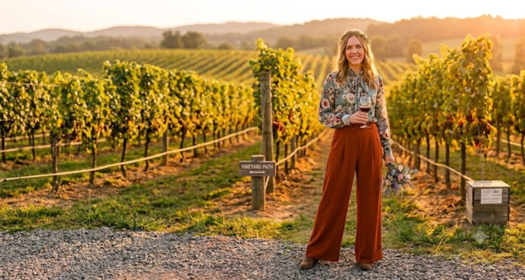 Wide-Leg Trousers and a Floral Blouse