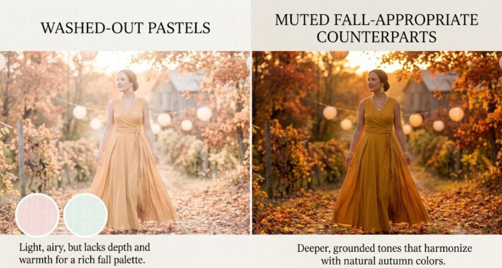 very light pastel color - what color dress to wear to a fall wedding