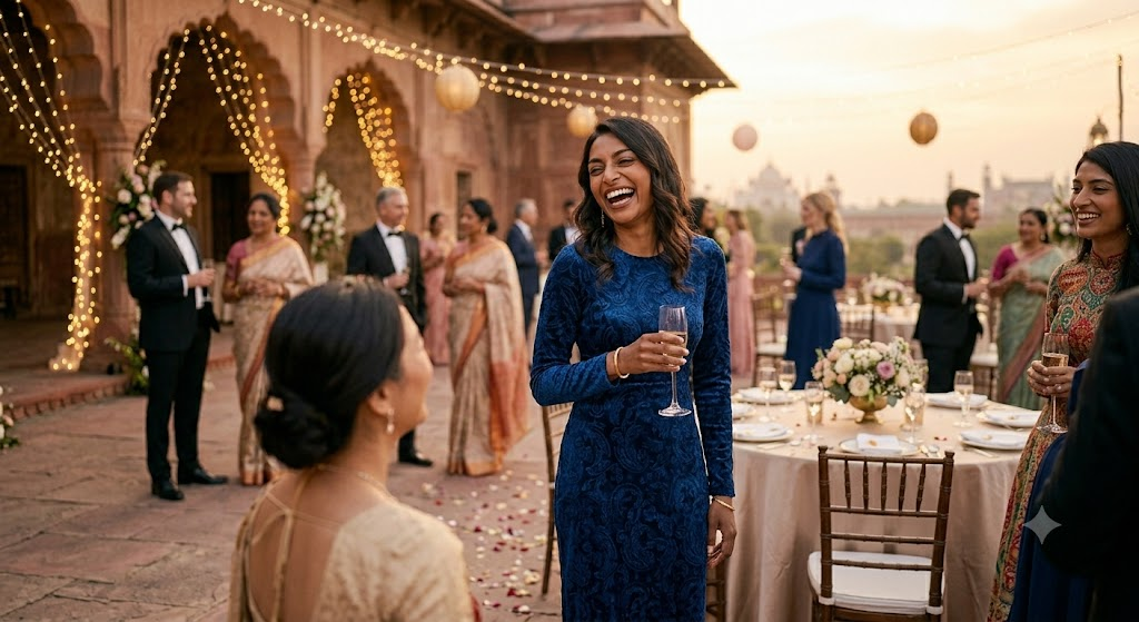 a beautiful lady enjoying - modest wedding guest dress with sleeves