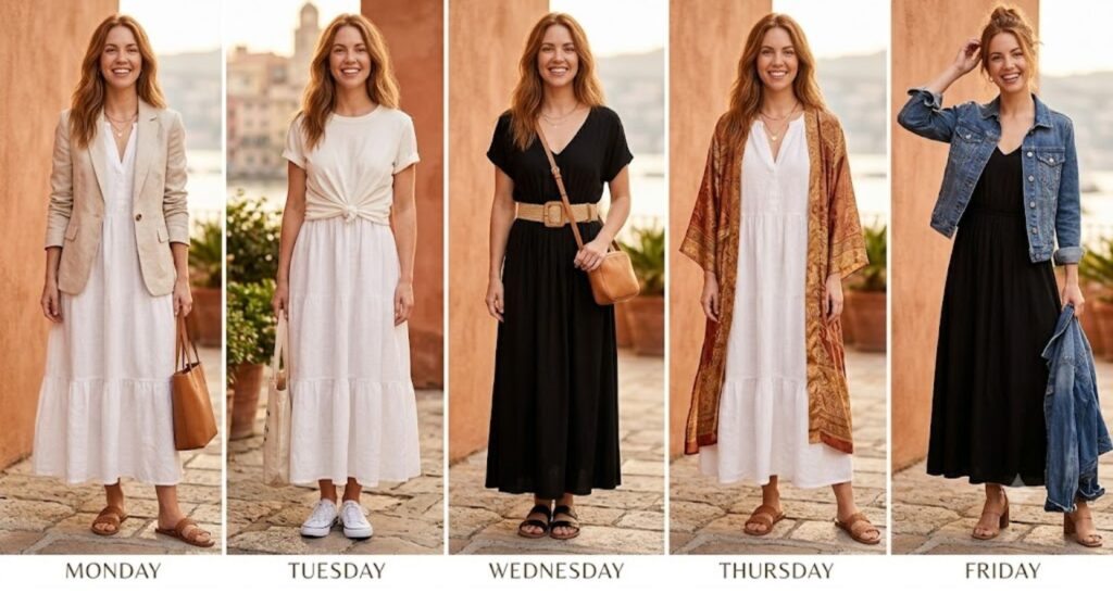 flowy dress outfit ideas - flowy summer dress outfit ideas for women