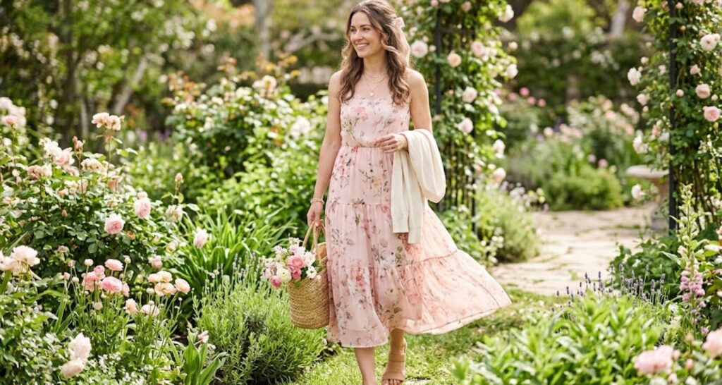 Baby shower host dress by season — spring, summer, fall, winter
