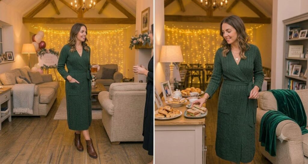Casual winter baby shower outfit