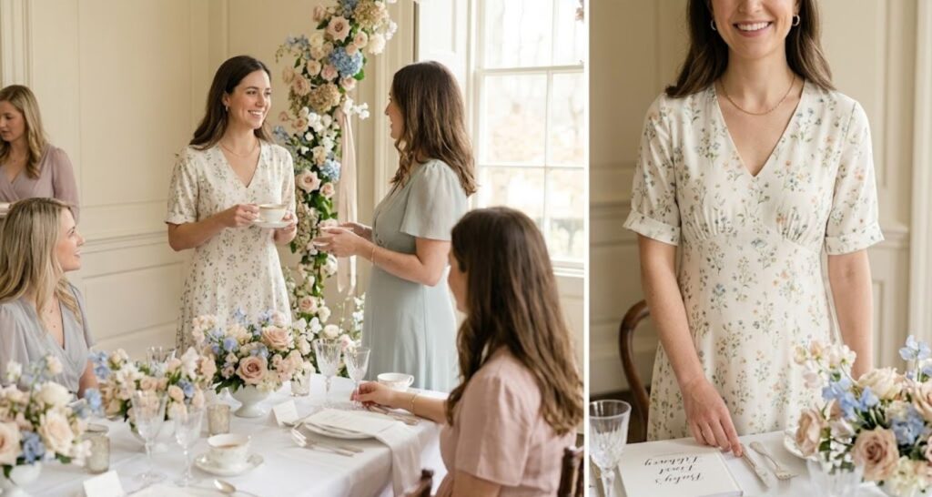 Small-scale — timeless print in elegant indoor setting
