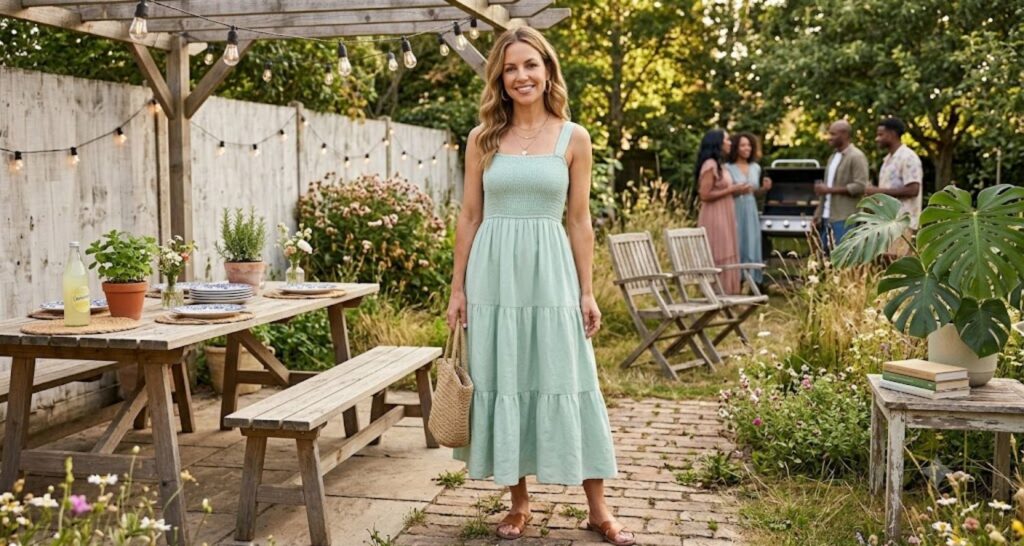 Smocked mint green sundress