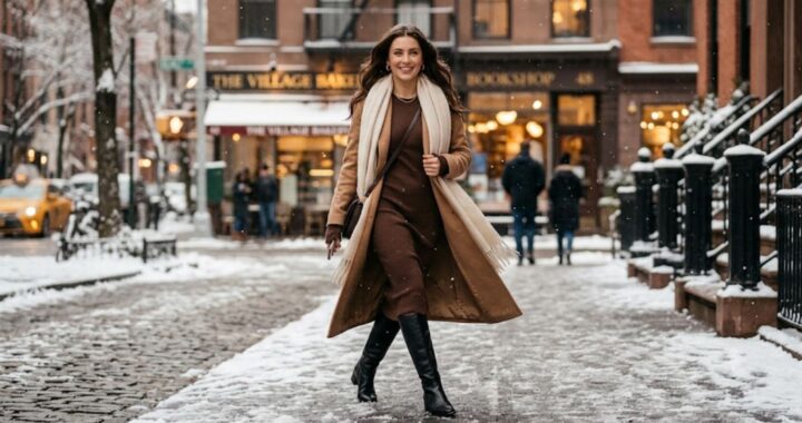 how to style midi dress in winter