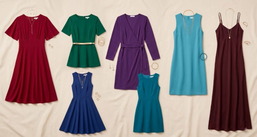 Six flattering dress styles for apple shaped body types