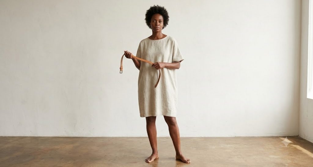 Loose shift dress without waist definition