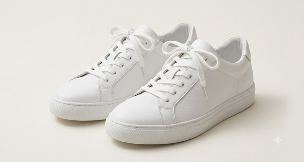 White Leather Low-Tops