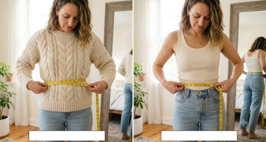 Side by side comparison of incorrect and correct ways to measure body proportions